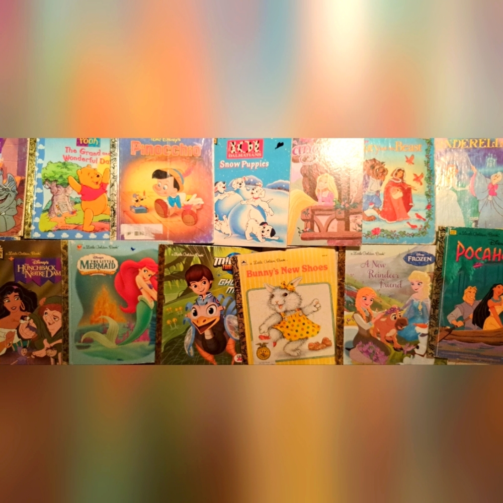 Lot Of 14 Golden Children's Books Winnie the Pooh, Pocahontas, Mermaid, etc